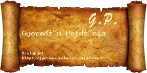 Gyermán Petúnia névjegykártya